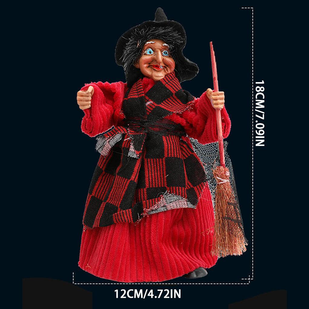 Halloweenská panenka koště čarodějnice obrázek čarodějnice kreativní halloweenská dekorace hororový obrázek čarodějnice dekorace halloweenská čarodějnice