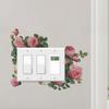 PVC-Based Pink Rose Wall Sticker for Light Switch and Outlet Plate Decoration Indoor Use On Smooth Flat Surfaces
