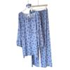 2025 Women's Lyocell-Cotton Pajama Set: Round Neck, Long Sleeve, Thin Pants, Simple Print