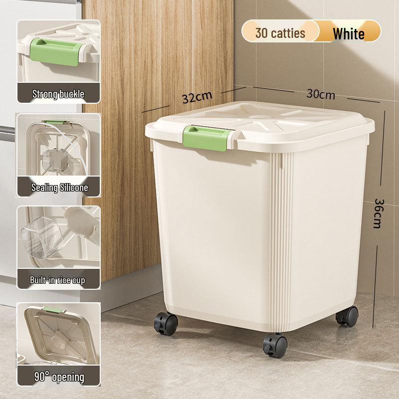 Insect-Proof, Moisture-Sealed Large Capacity Rice Storage Container