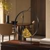 Elegant Freestanding Metal Decorative Sculpture Low-Height Iron and Brass