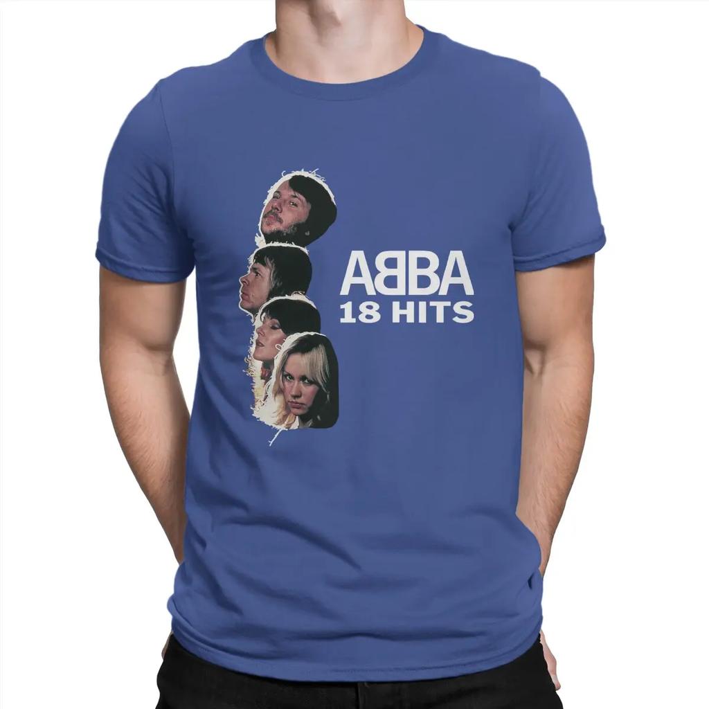 18 hits Man's TShirt A-ABBA Band O Neck Short Sleeve 100% Cotton T Shirt Funny Top Quality Gift Idea