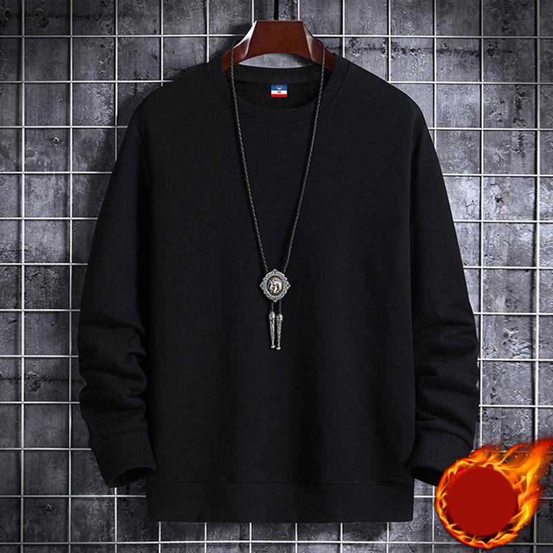 

Весняно-осінній модний чорний чоловічий однотонний светр з круглим вирізом з довгим рукавом вільного крою біло-синій повсякденний теплий світшот із принтом Pullove, жовтий XXXXL