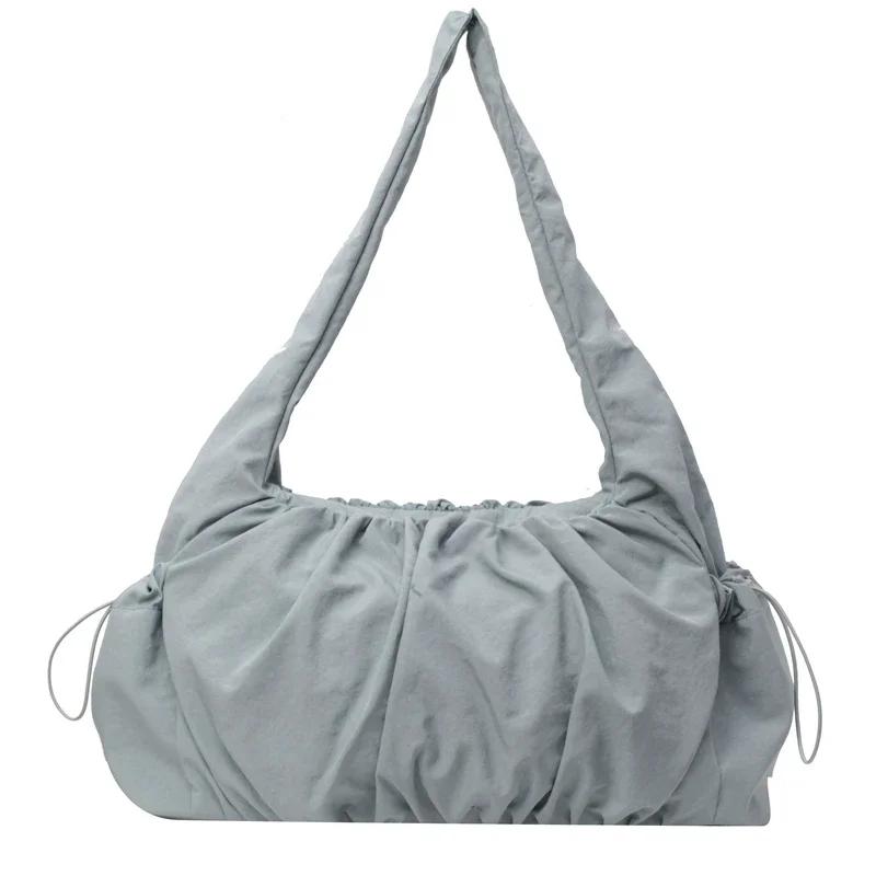Casual  Shoulder Bag for Women with Zipper Soft Interior Compartment Monochromatic Stitching Line High Quality
