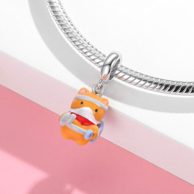 Colorful Enamel Beads Multiple Roles Pirate Warrior Animal Cat Charms 925 Silver Jewelry Making Fits Original Charm Bracelet