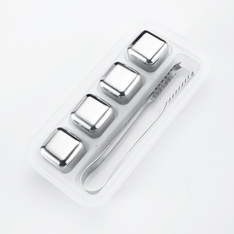 304 Stainless Steel Ice Cubes Metal Ice Pellets with Clips Quick-Freezing Ice Crystals Ideal for Whiskey Red Wine Beverages