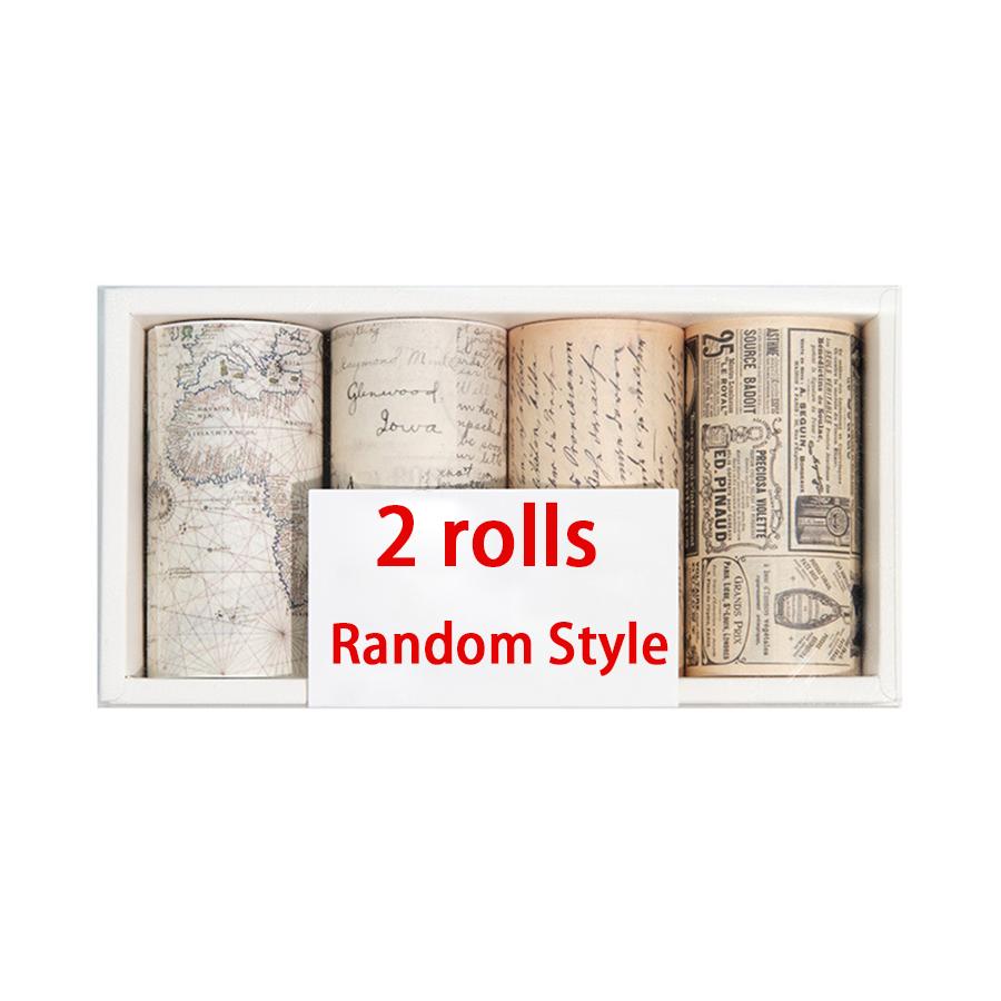 

2/4Rolls Self-Adhesive Vintage Ledger Tape DIY Collage Handicraft Art Office Study Washi Tape Journal Decor Birthday Gift XJM