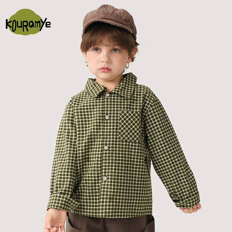 Kuwami Kids' Plaid Long Sleeve Button-Up Shirt
