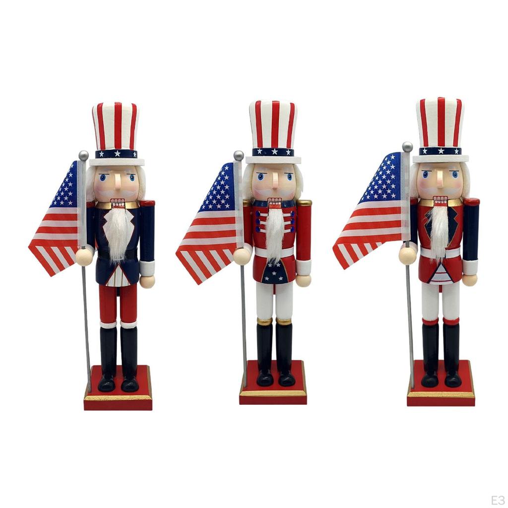 Wood Nutcracker Table Ornament Decorative Traditional for Home Party Office