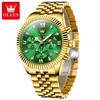 Fashion Quartz Watch Gift Stainless Steel Watchband Round-dial Wristwatch Calendar Luminous Small Second