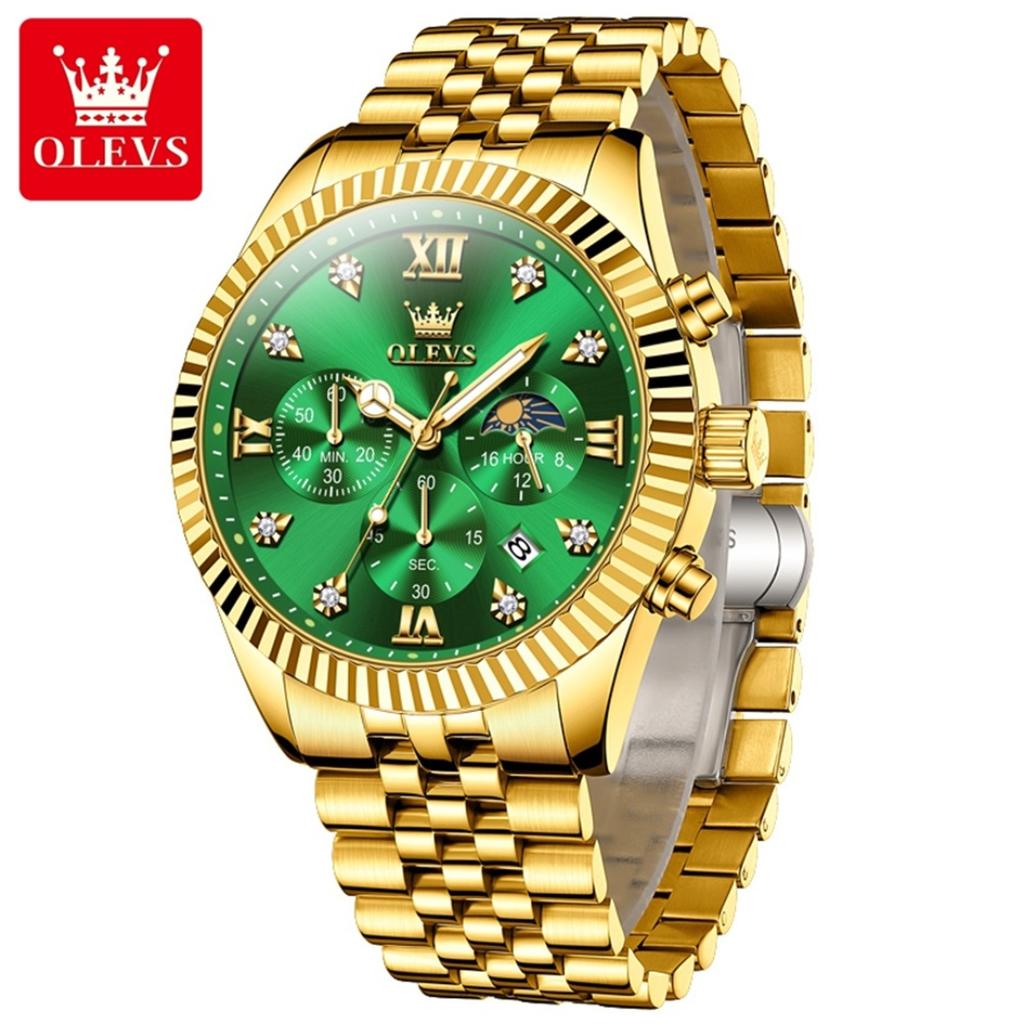 Fashion Quartz Watch Gift Stainless Steel Watchband Round-dial Wristwatch Calendar Luminous Small Second