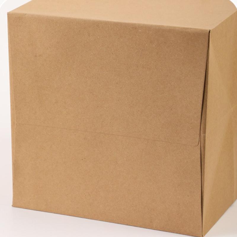 Kraft Paper Square Gift Bag with Handles Reusable Packaging Bags for Small Shopping Wedding Birthday Party Flower Bags Square Cake Tote Sacks 10pcs