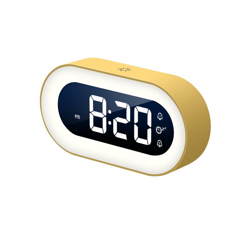 2024 LED Night Lamp & Silent Alarm Clock for Students - Multifunctional Bedroom Timepiece
