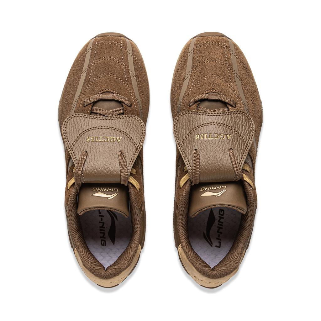 Li Ning Film Pulse Slip Resistant, Abrasion Resistant, Lightweight Low Top Casual Shoes Women's Brown AGLV136-2