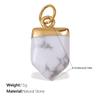 Beach Ocean Resort Diy Colored Natural Stone Love Pendant Accessories Gold Plated Jewelry Pendant