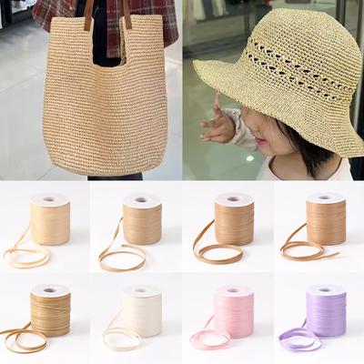 120m/rotolo Filo di Fibra di Poliestere DIY Filo di Rafia Filo di Erba di Cotone Estivo Fili di Carta Per Lavorare a Maglia Uncinetto 50g