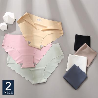 2 pz/set Mutandine da Donna Senza Soluzione di Continuità di Seta Slip Biancheria Intima Delle Donne Mutande Femminili Confortevole Slip di Seta Donna Sexy Lingerie M-XL