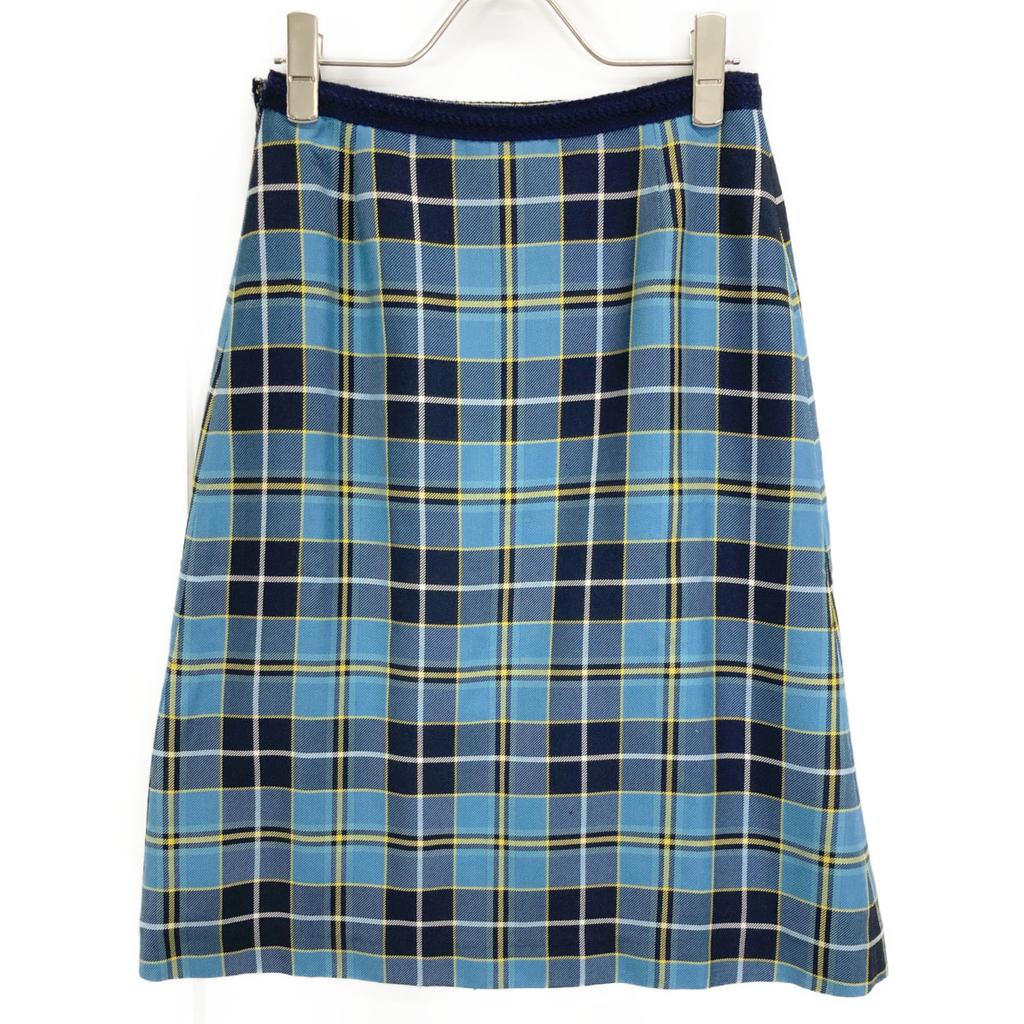 Mina Perhonen Blue Tartan Silk Skirt Skirt Not Written blueUsed