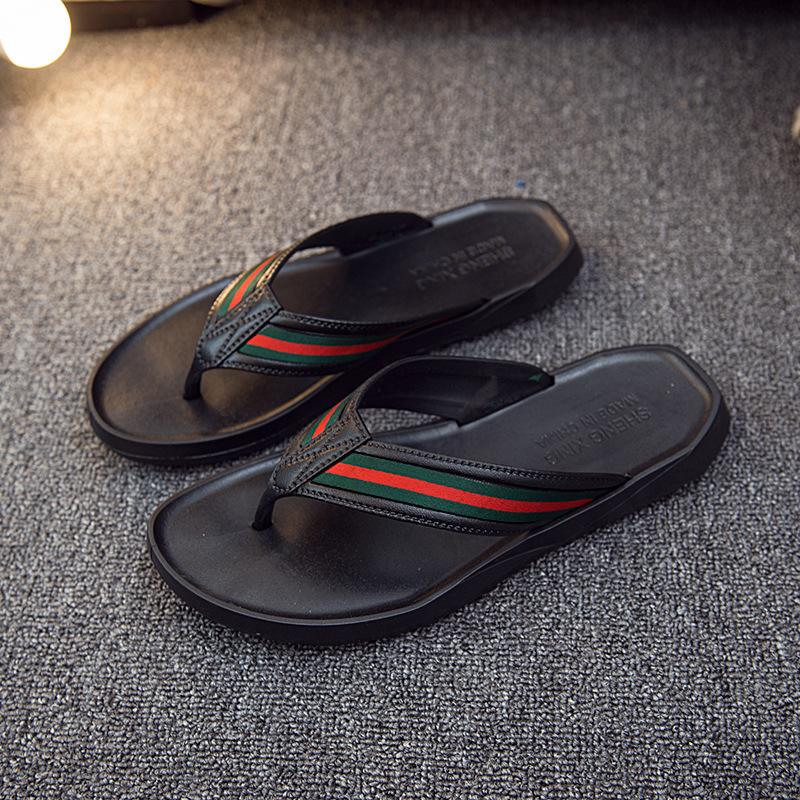 

[Цельный] Мужские шлепанцы нескользящие модные корейская версия мужских тапочек износостойкие толстые подошвы 44