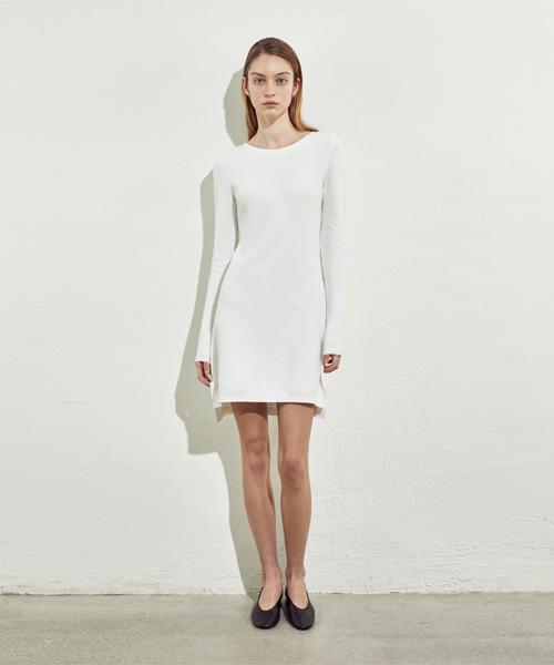 Ridipy Cotton Knit Mini Dress_Ivory