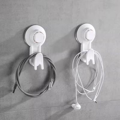 Suction Cup Hook Removable Vacuum Strong Hook Up Household Movable Finishing Hook Towel Hanger Bathroom Kitchen Organizer