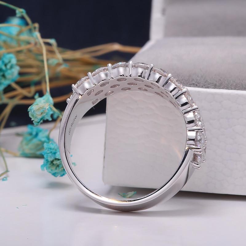 

Кольцо для помолвки Luxury Center 2.8ctw DF Color VVS Moissanite для мужчин, покрытое белым золотом S925 или серебром S925 7.75