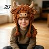 Creative Hobby for Adults Animal Hood Hat Crochet Kit, DIY Earflap Holiday Gift Idea Cute Craft Kit Beginners, Handmade Winter Headwear Complete Yarn