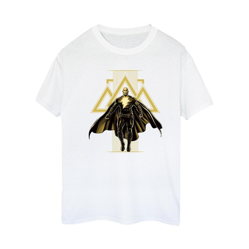 DC Comics Womens/Ladies Black Adam Rising Golden Symbols Cotton Boyfriend T-Shirt