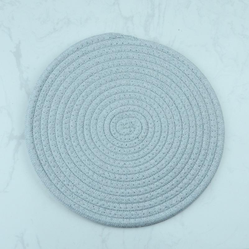 Nordic Insulated Round Cotton Woven Placemat and Coaster Set - Heat Resistant Dining Table Pad.