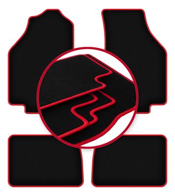 Velour Floor Mats with Red Edge For: Honda Civic III Hatchback (1983-1987)