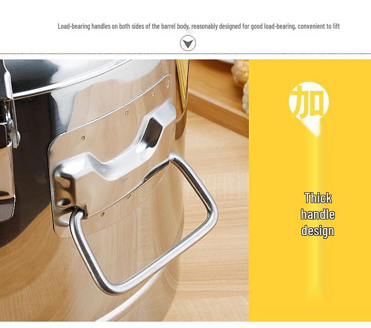 Large Capacity 304 Stainless Steel Insulated Bucket - 3-Layer Thickened Sealed for Rice, Soup, Tea, Hot Water, and Soy Milk