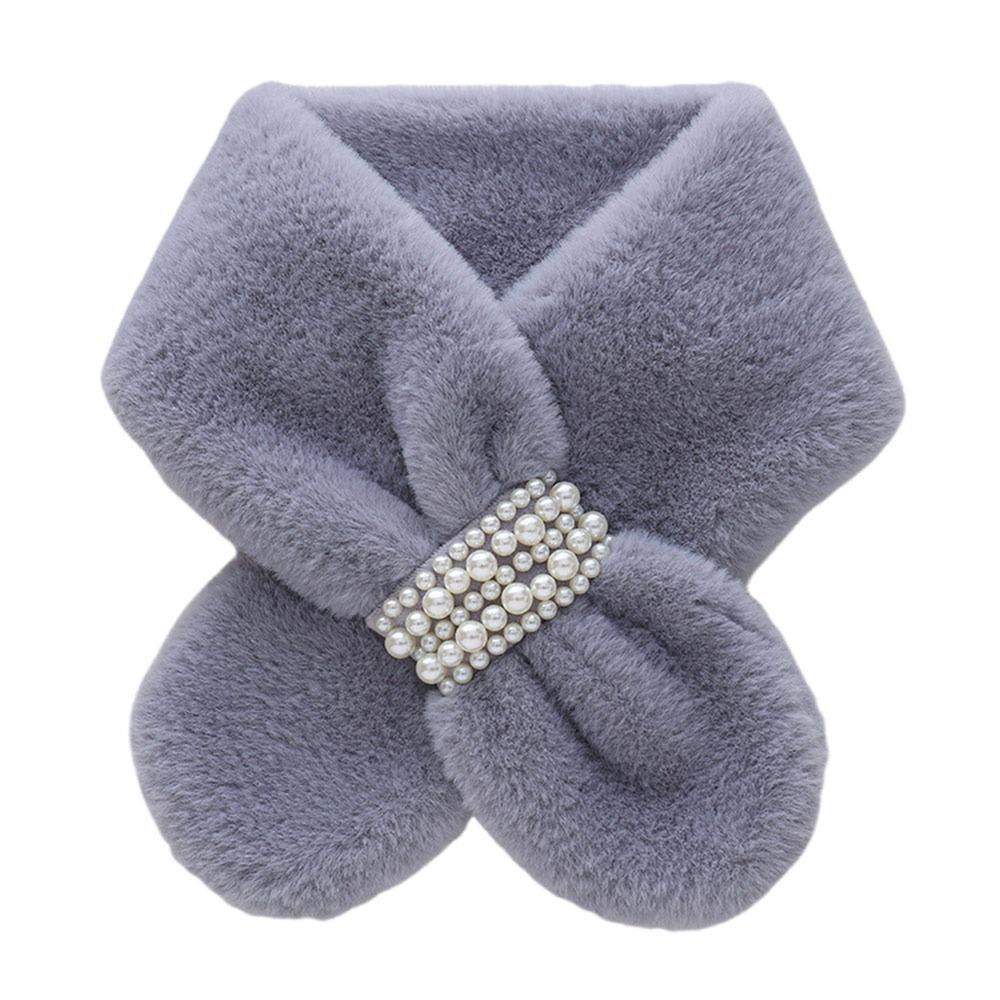 Soft Pearl Plush Scarf Faux Rabbit Fur Korean Style Scarf Cute Faux Fur Scarf Winter Keep Warm