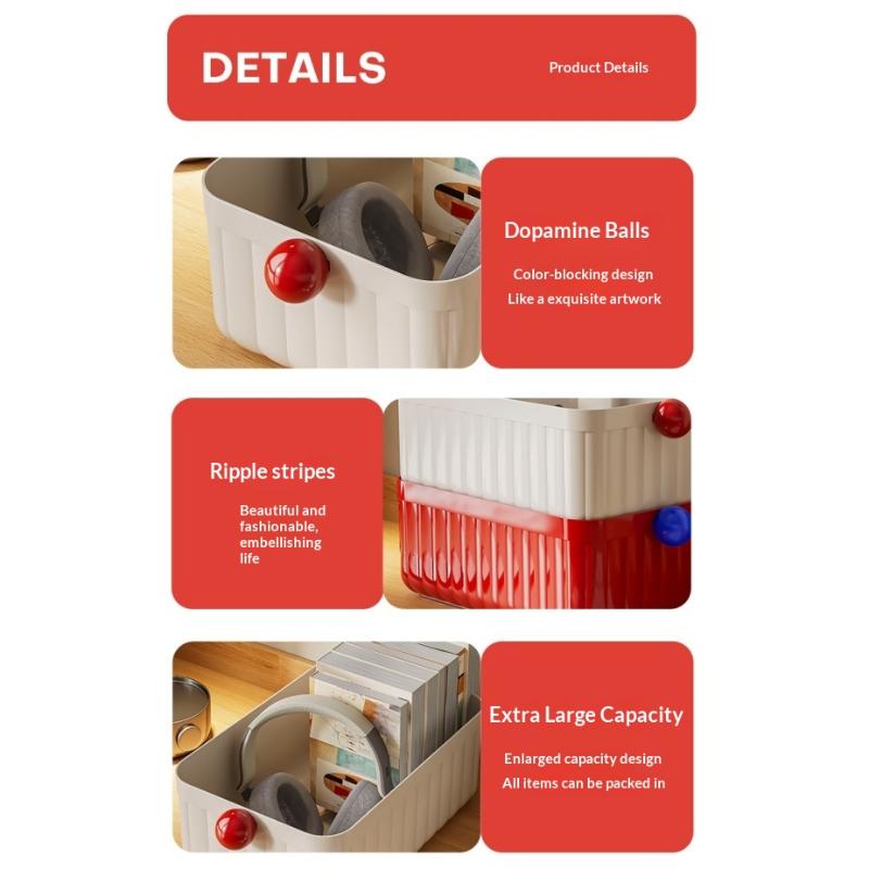 Dopamine Ball Storage Box Multi Functional Office Desk Storage Basket Stationery And Miscellaneous Sorting Desktop Storage Box