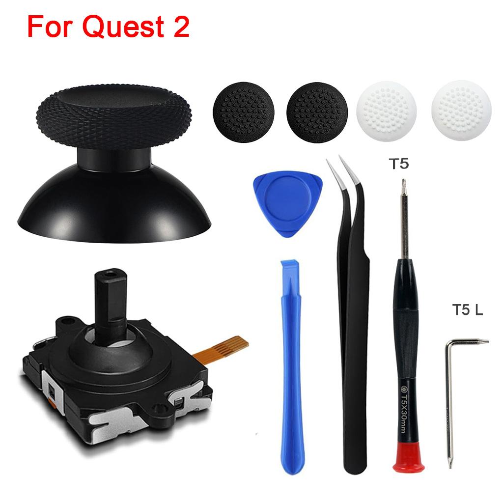 Joysticks pour Manette Oculus Quest 2 Kit de Remplacement Joystick pour Meta Quest 2 Capuchons de Joystick avec Outils