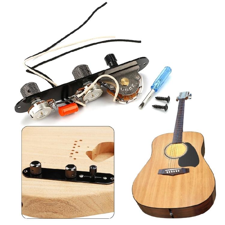 3 Way Wired Loaded Control Plate with Switch Prewired Guitar Switch Control Plate Electric Guitar Replacement Part