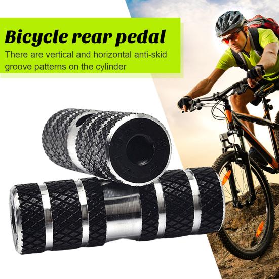 2Pcs Aluminum Alloy Bike Pegs Foot Pedals Backseat Stands Foot Rest Anti-Slip Stunt Pedal for BMX Mountain Road Bicycle Cycling Accessories