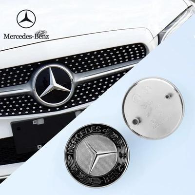 C200 E300 Hot 2026 57mm ABS Car Flat Hood Emblem Sticker Front Badge Logo For Mercedes Benz AMG C180 E300 S200 W206 W205 A000817