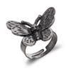 Moth Butterfly Open Ring Adjustable Size Finger Ring Jewelry