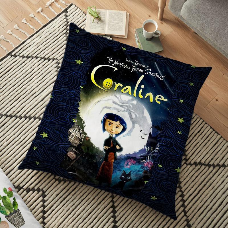 Coraline Cushion Cover Polyester Decorative Pillowcase Throw Pillow Case Home Cushion Cover