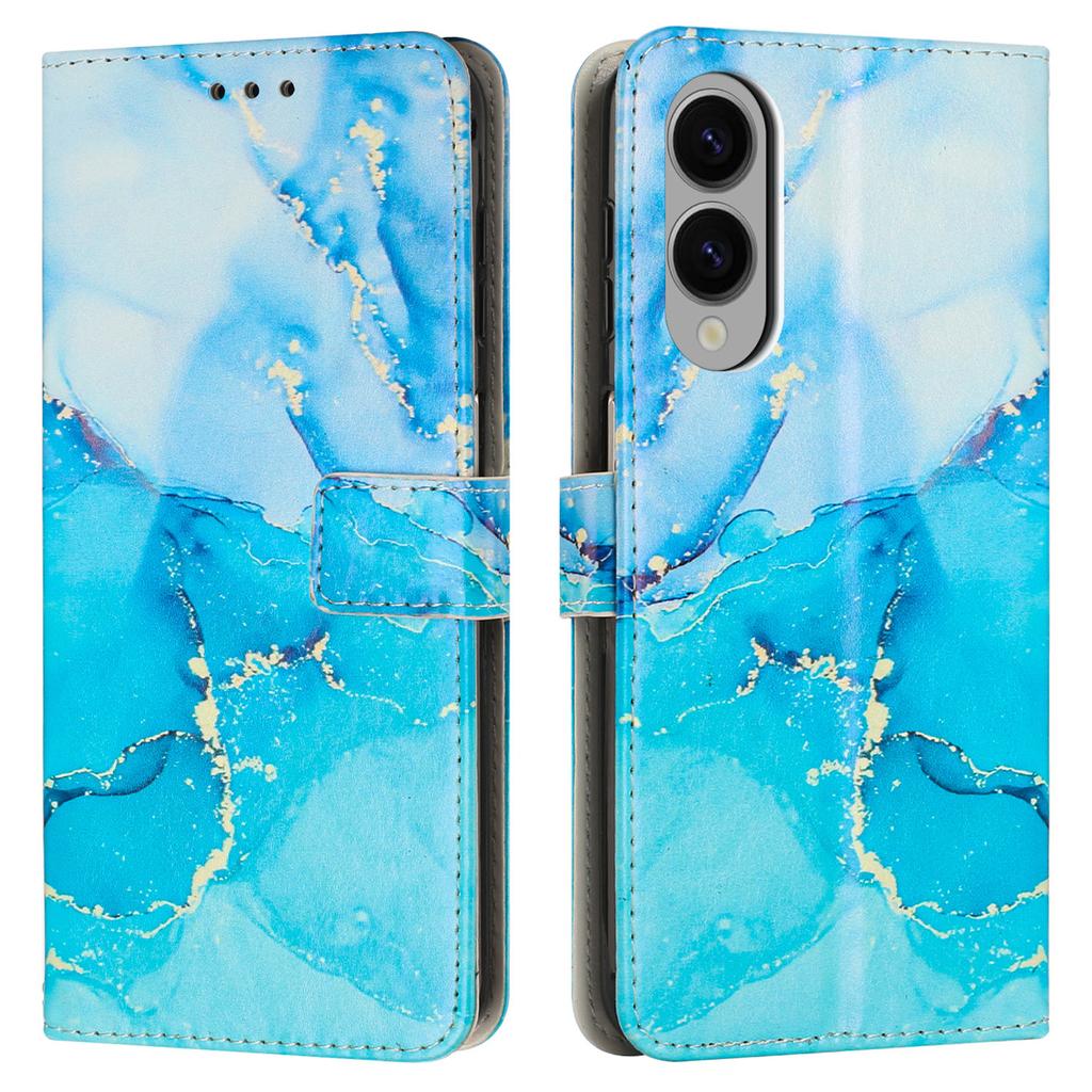 For Samsung Galaxy S25 Edge Stand Case Marble Pattern PU Leather Wallet Phone Cover