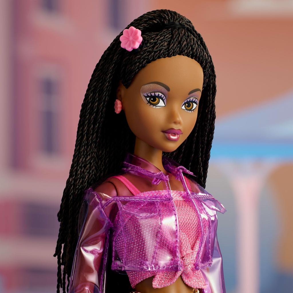 barbie My Scene Jai Signature Black Doll House for Pretend Ages 6 and JBH84 Dress-Up Play, Up,