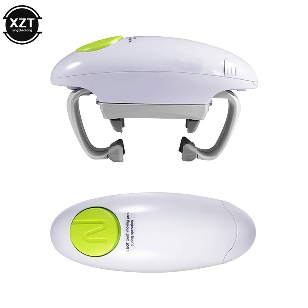 

Электрический консервный нож Автоматический ресторанный открывалка для бутылок Работающий от батареек Ручной консервный нож Кухонный инструмент Кухонные гаджеты белый