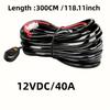 LED Light Bar Wiring Harness Kit with Fuse Relay On/Off Button-switch Compatible for Jeep Pickup ATV Off Road Fog Driving Light