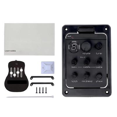 301 Pickup 4 Band Acoustic Guitar Pickup with Tuner Double Model Guitar Preamp Tuner Piezo Pickup Guitar Accessories