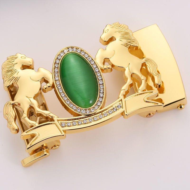 Agate Gemstone Rhinestone Automatic Belt Buckle, 3.5mm Inlaid, Single Head for Pants