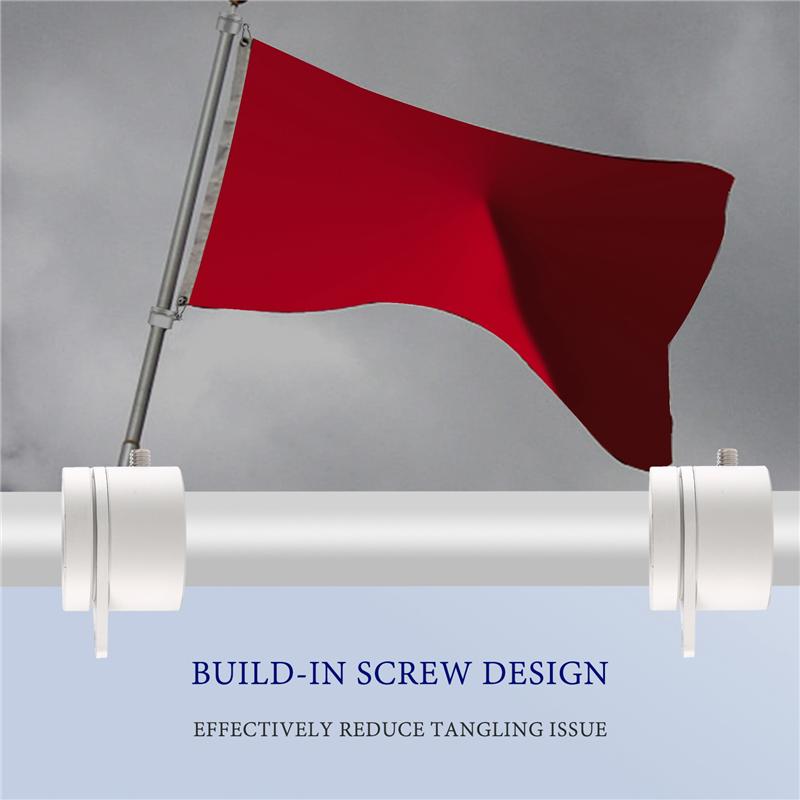 Good-2 Pcs Flag Pole Rings Anti Wrap Flag Pole Clips Swivels 360° Rotating Flagpole Flag Mounting Rings