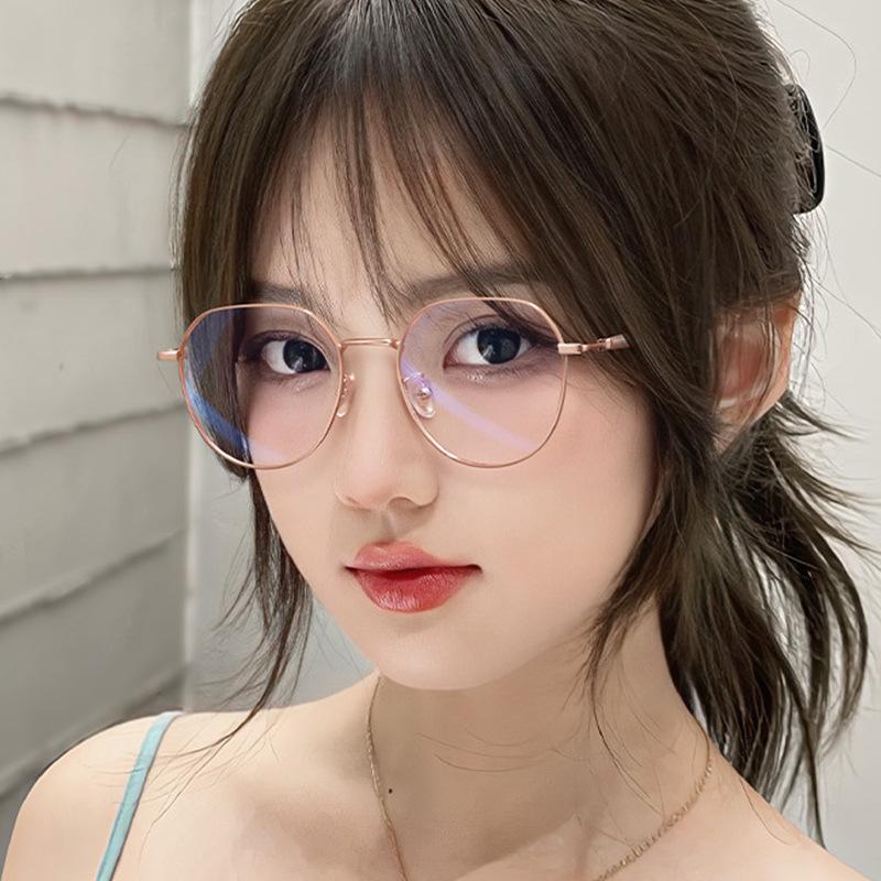 2025 Women's High-Definition Anti-Blue Light Metal Polygon Reading Glasses - Trendy, Youthful Look