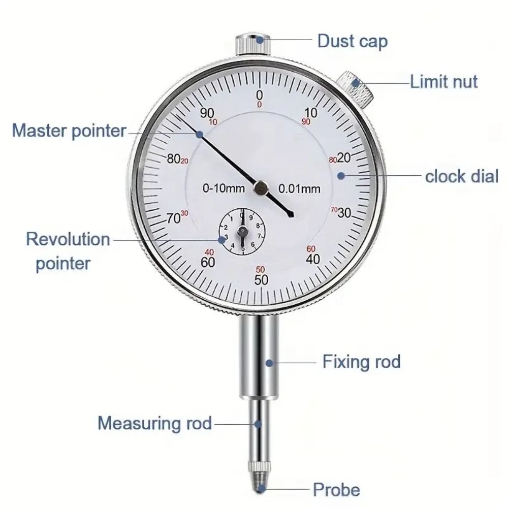 0.01 Resolution Gauge Tool Accuracy Measurement Precision Meter Dial Indicator Mechanical Workshop