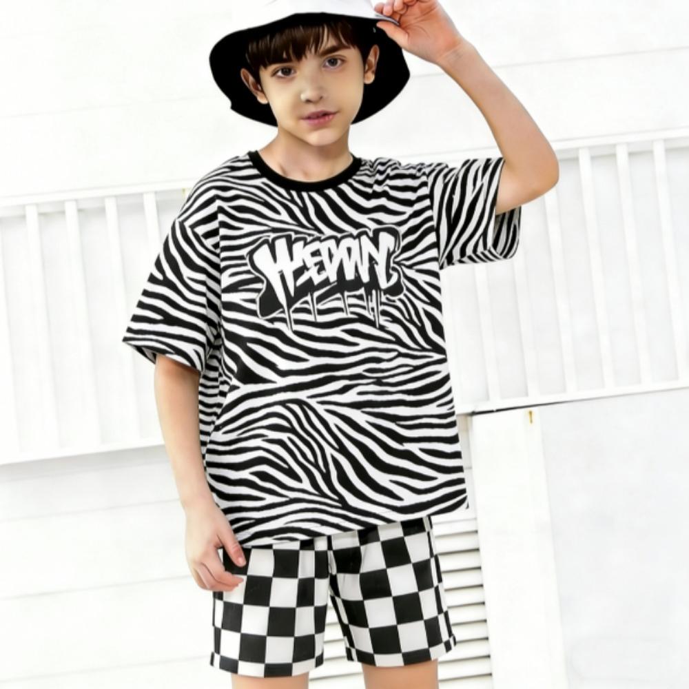 Fashion Zebra Color 67 Printed Summer Men's T-shirt and Shorts 2 Piece Set Summer Casual Outfit for Men's and Women's Clothing