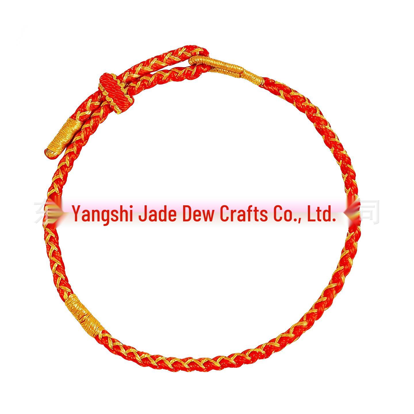 Handmade Red Dragon Bracelet: Adjustable Beaded String with Dragon Scale & Knot for Year of the Dragon Blessing